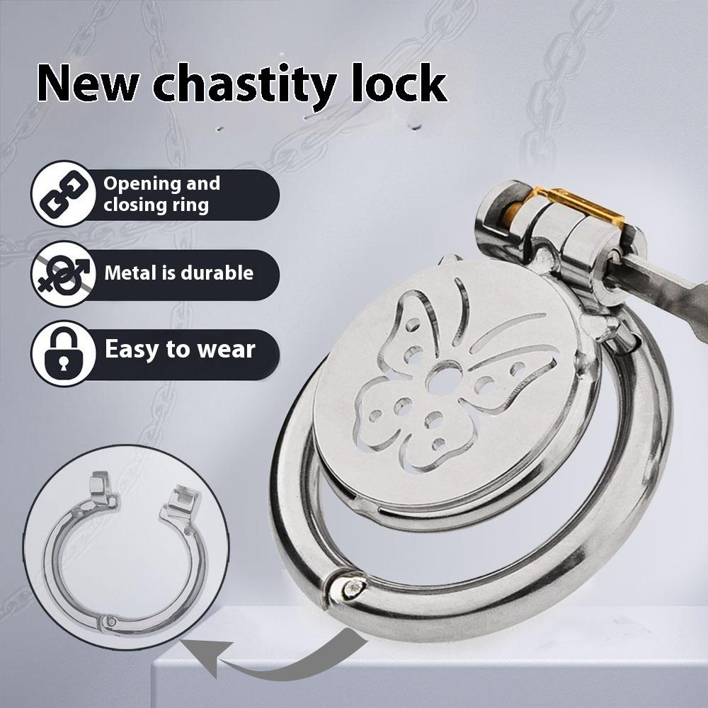 New Male Chastity Device Flat Cat Claw Stainless Steel Chastity Lock Cock Cage Open and Close Rings Sexy Toy for Men Gay Couple