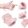 Fashion Winter Half Finger Fingerless Gloves Wrist Mitten Rabbit Fur Winter Glove