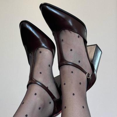 Модная женская обувь 2025 Новые туфли на высоком каблуке с ремешком и пряжкой Модные неглубокие офисные и карьерные Горячая распродажа Бестселлер Босоножки с закрытым носком