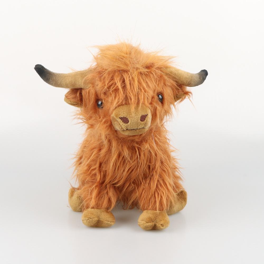 Highland Cow Plus Моделирование плюшевых кукол шотландского горного скота, длинношерстных игрушек для крупного рогатого скота