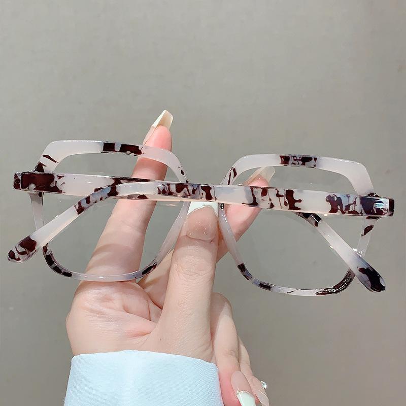 Vintage Anti Blue Light Optical Square Glasses Myopia Prescription Big Frame Women Luxury Brand Designer Double Color Eyewear