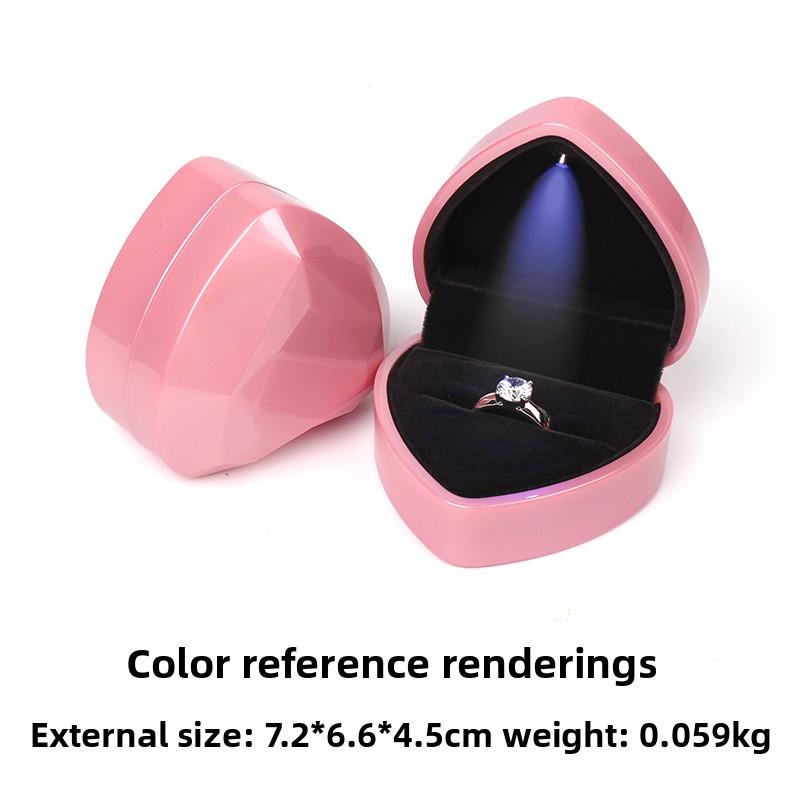 Romantic heart-shaped jewelry box - premium led lighted ring box for necklaces and pendants