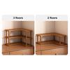 Wooden Desktop Storage Rack Multi-Functional Tea Table Organizer Corner Design 2/3 Layer Desk Storage Stand