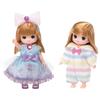 TAKARA TOMY Licca-chan Dress LW-21 Miki-chan Maki-chan Dress Set Dreamy Dress & Pajamas Dress-up Play Toy Ages 3+