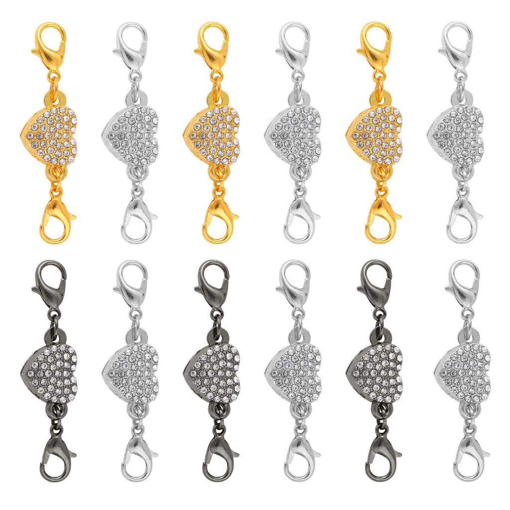 2 компл./сумка, сильные магнитные застежки в форме сердца, подходят для браслетов, ожерелья, застежки, соединители для изготовления ювелирных изделий