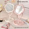 Floral Rotating Vanity Mirror: Cute, Aesthetic, Desktop Makeup Storage for Dorms and Bedrooms