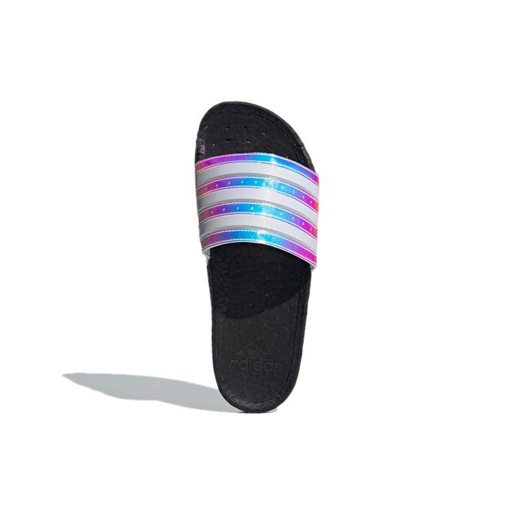 adidas Шлепанцы Adilette Boost Переливающиеся кроссовки унисекс Black Cloud-White Core-Black FZ2565
