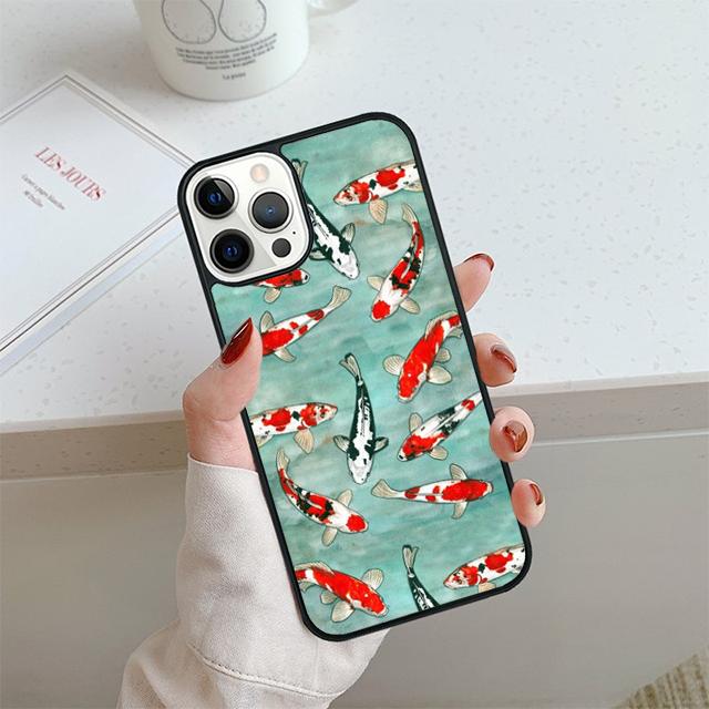 Японская рыба кои Чехол для телефона Для iPhone 17 Air 14 15 16 13 12 Чехол Для Apple 14 15 16 Pro Max Plus Coque