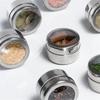 Portable Steel Magnetic Dustproof Spice Tin Visible Seasoning Jar Cruet Black Pepper Cumin Salt Storage Powder Spreading Tools