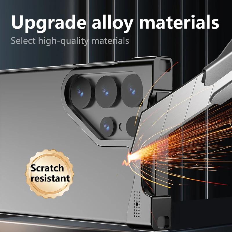 Необычный металлический бампер чехол для телефона Samsung Galaxy S22 S23 S24 S25 Ultra Plus алюминиевый охлаждающий противоударный чехол для S25Ultra