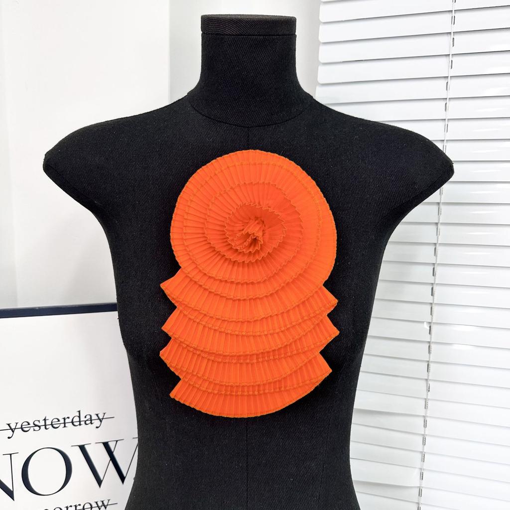 Нежный многоцветный шифоновый цветок многослойная плиссированная тканевая наклейка крафт цветок свадебное платье платье топ декоративные аксессуары