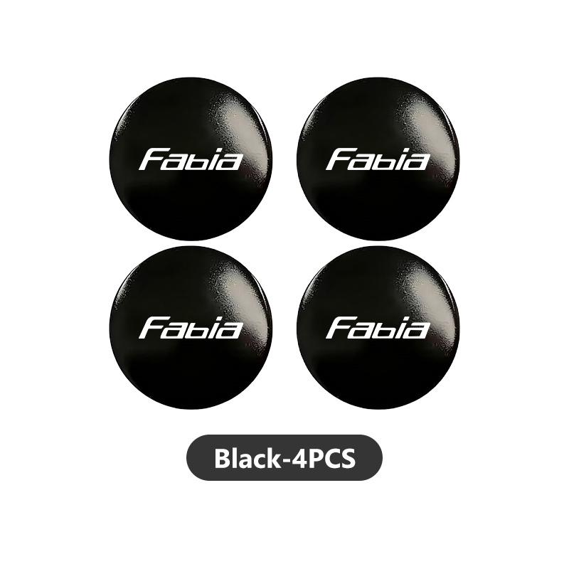 DAYB7 4pcs 3D Car Logo Wheel Center Hub Cap Dust-proof Badge Sticker For Skoda Rapid Octavia Derivative Enyaq-iV VisionS Yeti Scala
