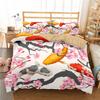 3D High-definition Digital Printed Fish Pattern Bedding Set Auspicious Koi Down Duvet and Pillowcase 2/3 Pieces AU/US/DE Full Size Home Decoration