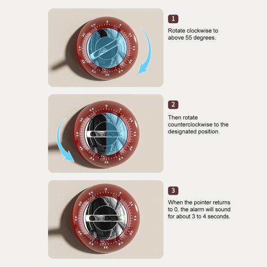 Магнитный кухонный таймер Механические часы обратного отсчета для готовки, выпечки, учебы