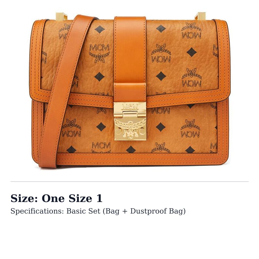 MCM Tracy Coated Canvas Crossbody Bags Medium Women's Brown Cognac MWSBSXT02CO001