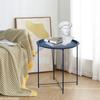End Table Metal Side Table Round Small Folding Tray Sofa Sidetable for Living Room Outdoor Camping Furniture Portable