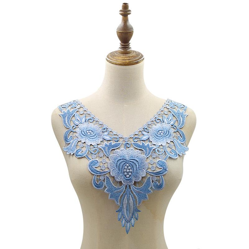 Цветной водорастворимый воротник, трехмерная полая вышивка-брошь, тяжелая промышленная разноцветная вышивка, съемный воротник, кружевные аксессуары для DIY