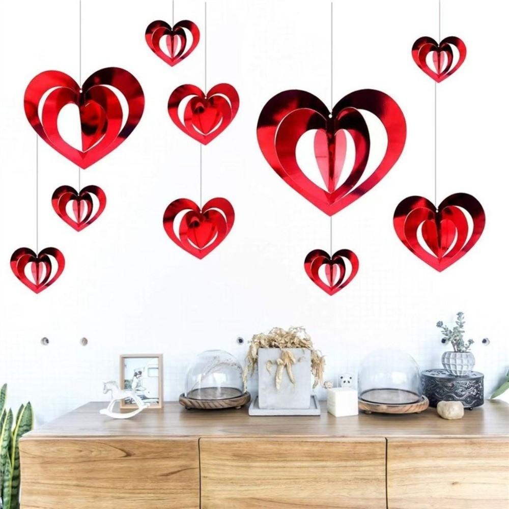 Romantic Valentine's Day Love Pulling DIY Wedding Love Flower Hanging Curtain 3D Love Spiral Pendant Valentine's Day Party