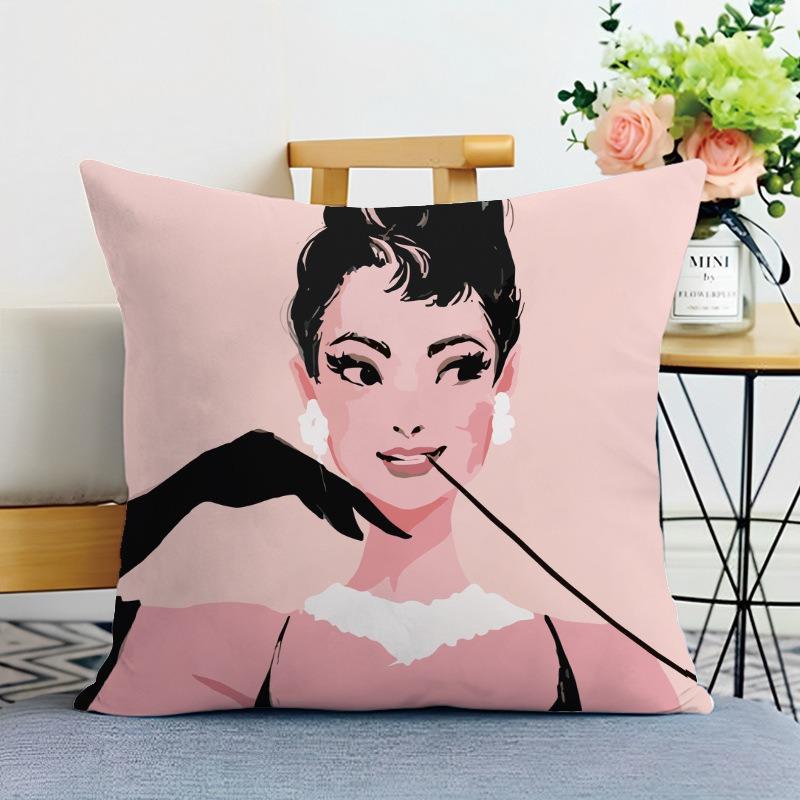 Декоративная наволочка с розовым девчачьим принтом для спальни, гостиной, квадратная подушка, наволочка