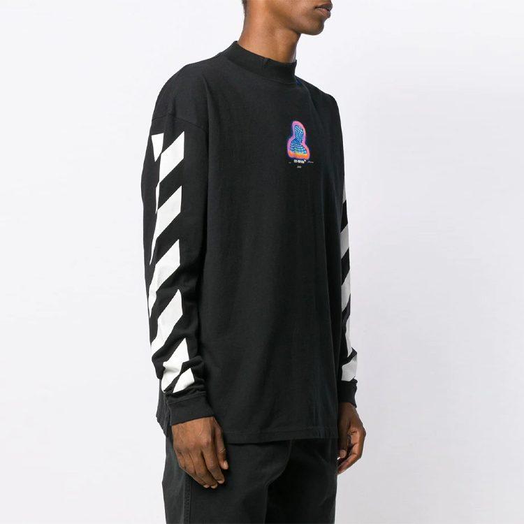 OFF WHITE Диагональная термофутболка с длинным рукавом OMAB032E191850061088