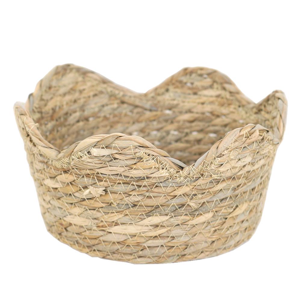 Natural Woven Straw Hanging Flower Pot Basket - Garden and Tea Room Storage Container