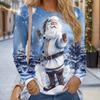 Christmas Pullover Sweatshirt Women's Sportswear Holiday Print Christmas Casual Long Sleeve Top Micro Stretch Autumn and Winter