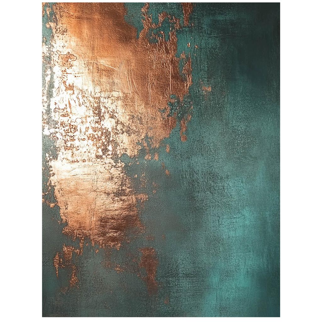 Miedziowy Akcent W Turkusie Miedziowy Akcent W Turkusie, 30X40 Cm, Bez Ramy, Płótno Premium Na Blejtramie