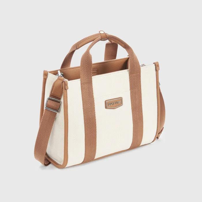 Teramo Canvas Tote (Dark Beige) (Women's Tote Bag) VDTG1015N-BGD