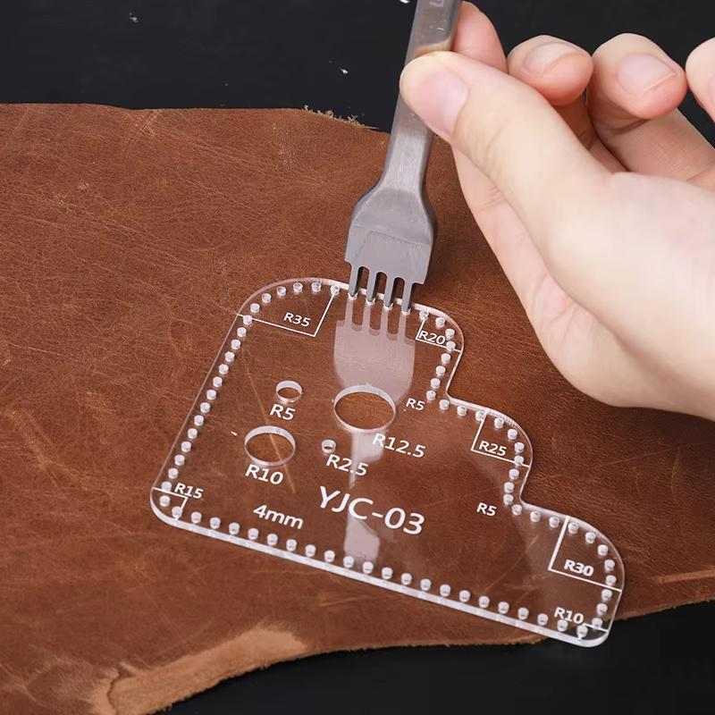 Кожаный акриловый шаблон DIY Leathercraft Рисунок Скрапбукинг Тиснение Декоративный угловой узор Швейный трафарет Инструмент