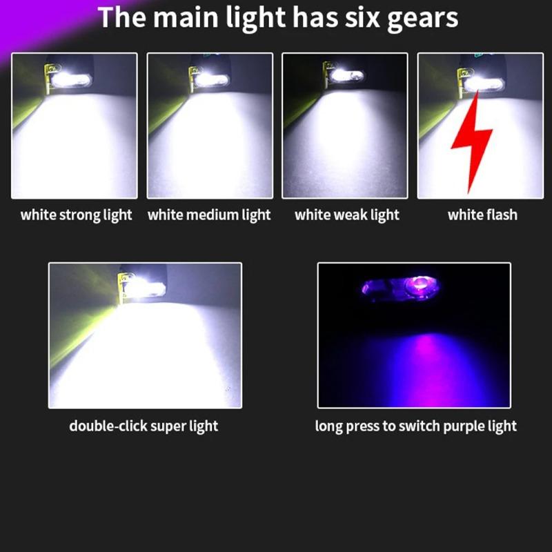RGB светодиодный фонарик перезаряжаемый фонарик магнитный рабочий свет с боковым светом вспышка для улицы чрезвычайных ситуаций кемпинга