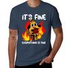 Its Fine Im Fine Everything Is Fine Funny Im Dog Tshirt Soft Durable Cotton Tshirt