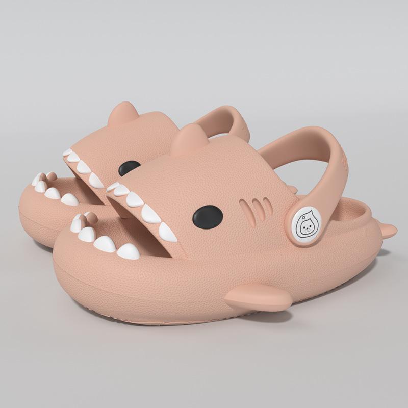 Fashion LItfun Cartoon Shark Slippers Girls And Boys House Flat Sandals Thick Sole Beach Slides Lovely Children Fashion Shark Sandals
