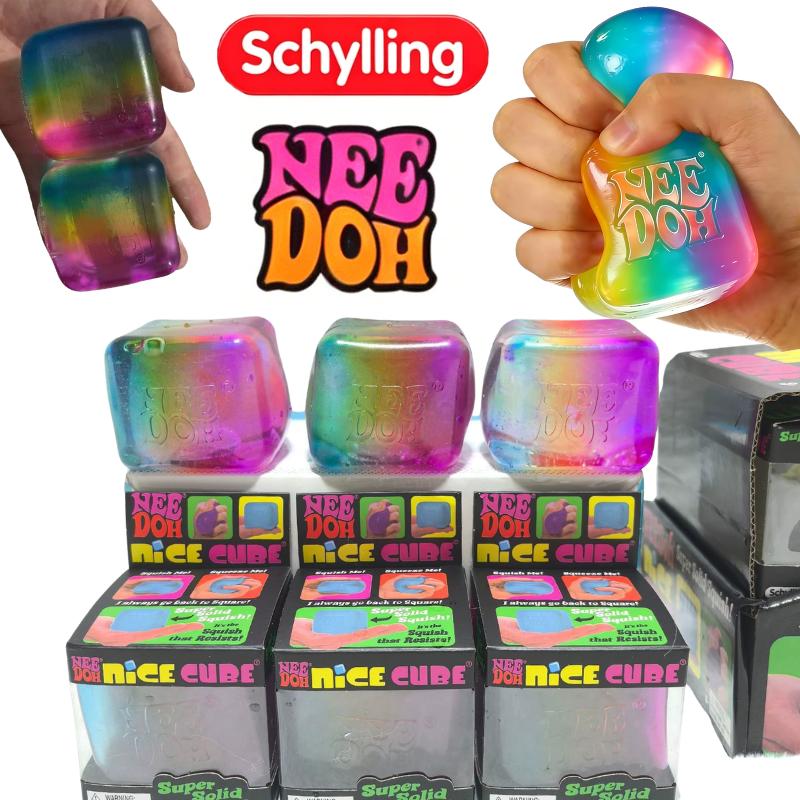 Schylling Nee Doh Радужный Куб Мягкая Сквиши Игрушка-Антистресс Для Кончиков Пальцев Сюрприз В Слепой Коробке Сенсорный Расслабляющий Подарок