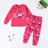 Children's Printed Long Sleeve Top T-shirt + Pants Christmas Set Home Service