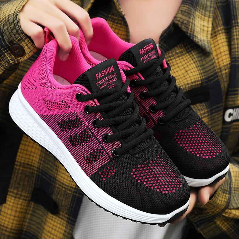 Shoes Women's Spring Single Shoe Casual Student Breathable Comfortable Flying Woven Sneakers