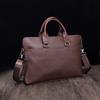 Men's Casual Fashion Crazy Horse Leather Briefcase Retro Business 15.6-inch Laptop Bag Shoulder Bag
