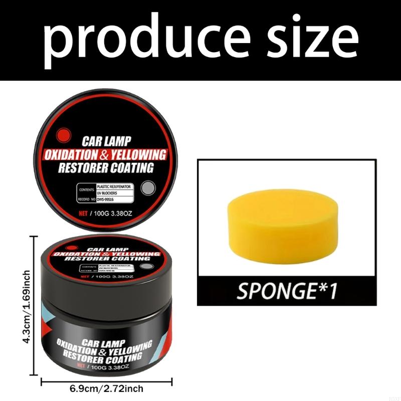 2025 Новый набор для восстановления линз фар с губкой, паста для восстановления фар для автомобиля