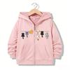 Autumn Hoodies Zipper Hoodie Funny Casual Cat Letter Hoodies Jackets Boys Girls Y2k Comfortable Zip Up