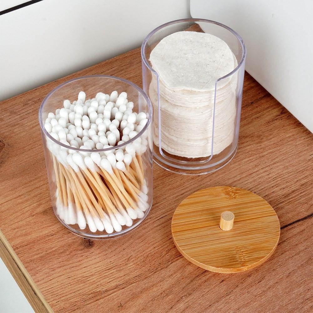 2-tier container for cotton buds and cotton pads