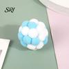 Plush Cat Toy Ball with Built-in Bell Soft Macaron Balls Fun Plaything Bite-Resistant Chew Toys for Indoor Cats and Kittens Noise Making
