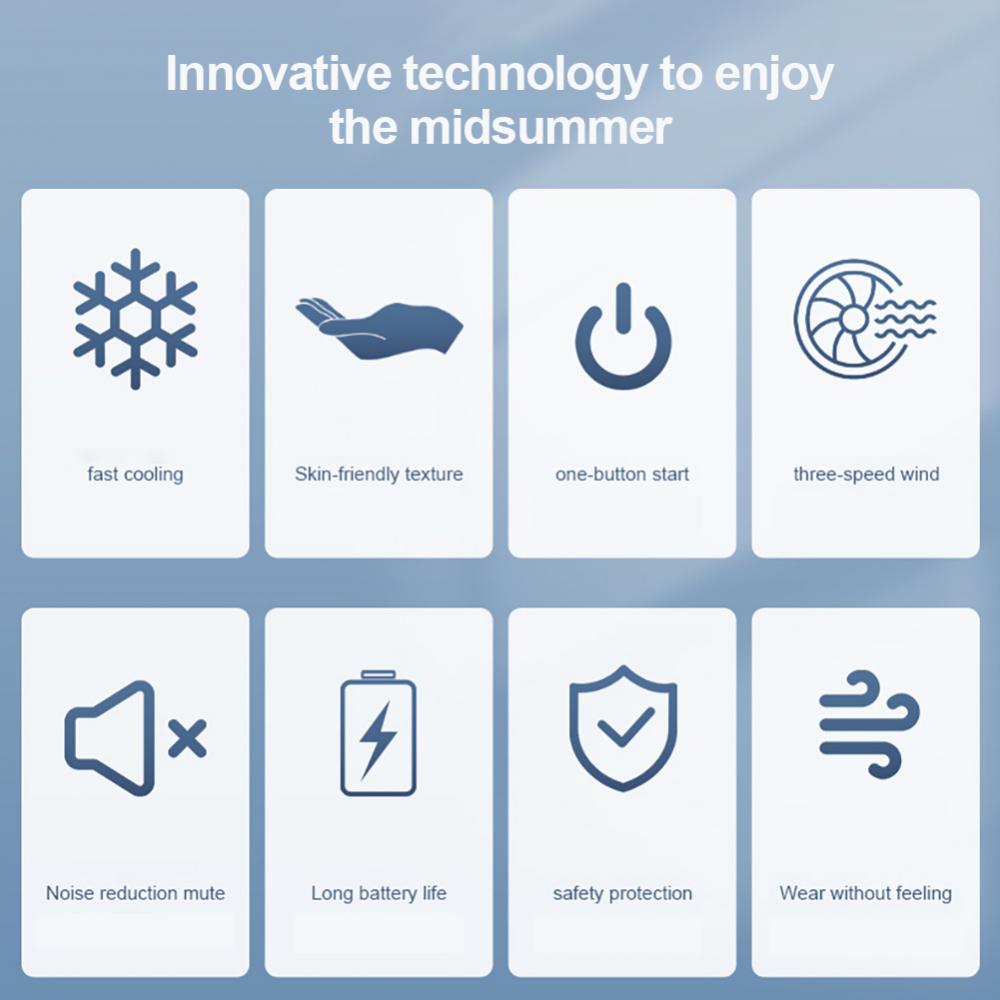 Portable Neck Fan USB Rechargeable Electric FAN Mini Ventilador Cooling Bladeless Silent Neckband Fan for Sports