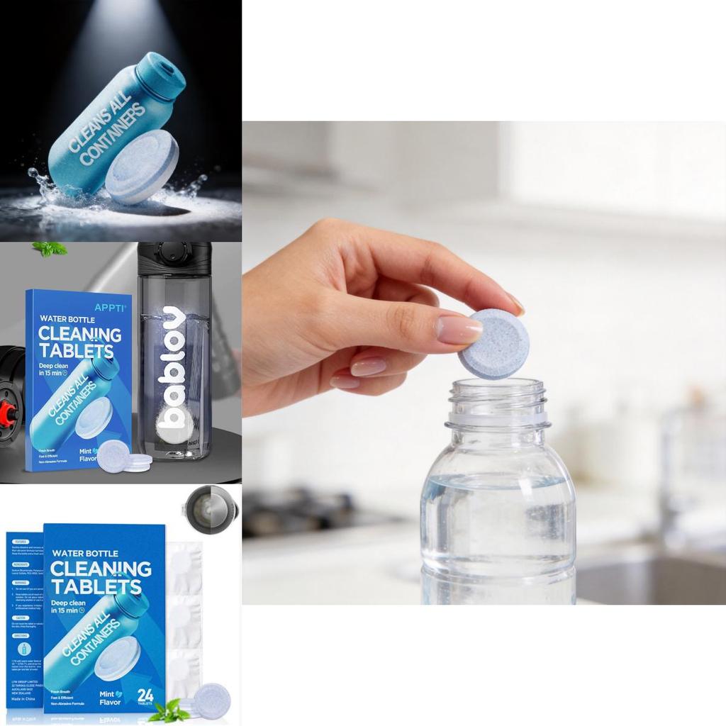 Limescale And Stain Remover Tablets For Water Bottles With Active Cleaning Formula