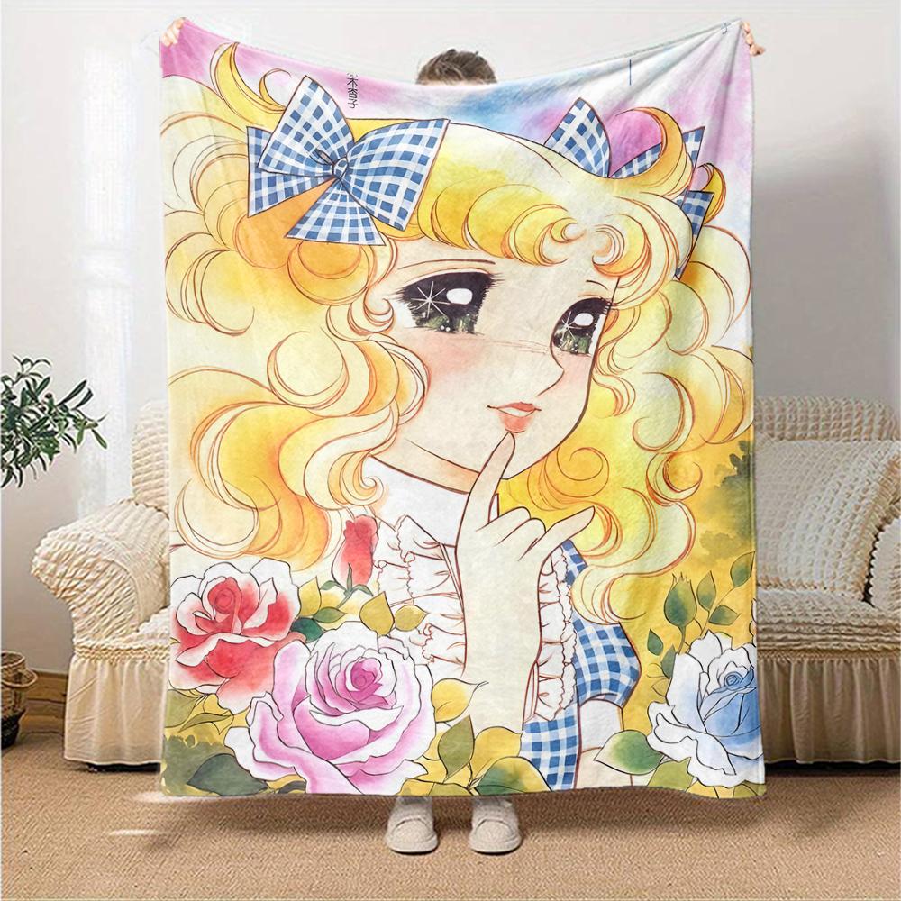 1pc Candy Candy1 Blanket, Gift, for Men and Women, Soft Blanket, Good for Sofa Bed Couch Travel, Lightweight Flannel Blanket