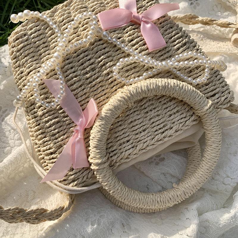 Галстук-бабочка, украшение из бисера, плетеная корзина для овощей ручной работы, сумочка, сумка-ведро, новый стиль для отдыха в сельской местности, побережье