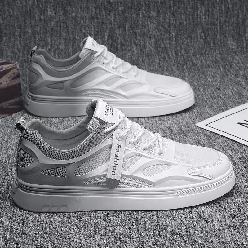 Мода 2024 Мужские кроссовки Весенние мужские кроссовки Мужская вулканизированная обувь Белая обувь на каждый день Мужские слипоны на шнуровке Платформа Теннисные туфли