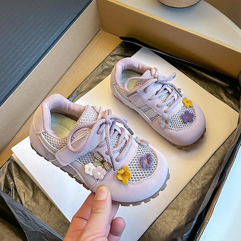 Girls' Summer Floral Hollow Mesh Sneakers2026Sweet casual running shoes for children of all ages