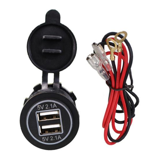 5V 2.1A Двойные USB-порты Светодиодный дисплей Автомобильное зарядное устройство для мотоцикла Телефон Адаптер