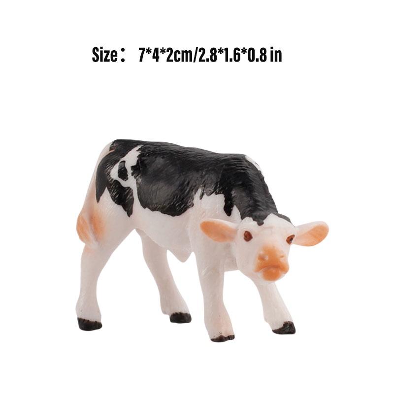 Educational Toy Animal Model Simulation Farm Animal Figures Kid's Gift Plastic Material Cow Category 14x8cm Size