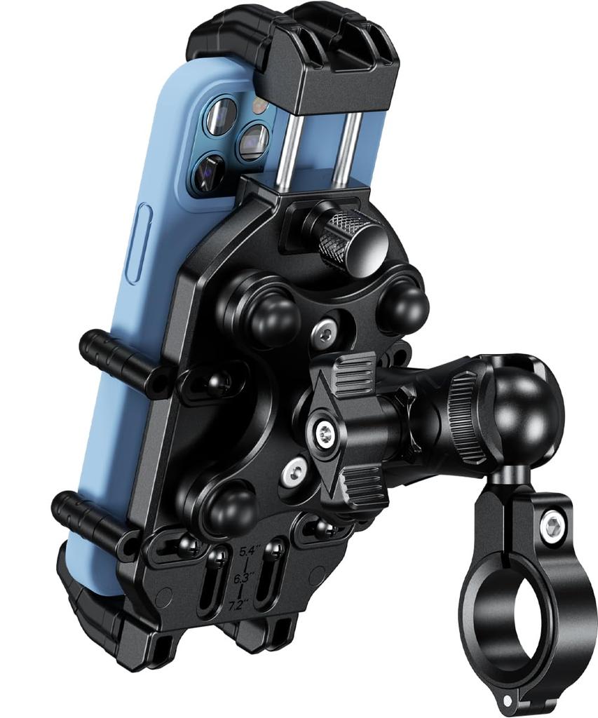 Kaedear Motorcycle Smartphone Holder Mobile Holder for Motorcycles Vibration Absorption Mount Air Mount Integrated Devil Mount Type, Horn/Air KDR-M26C