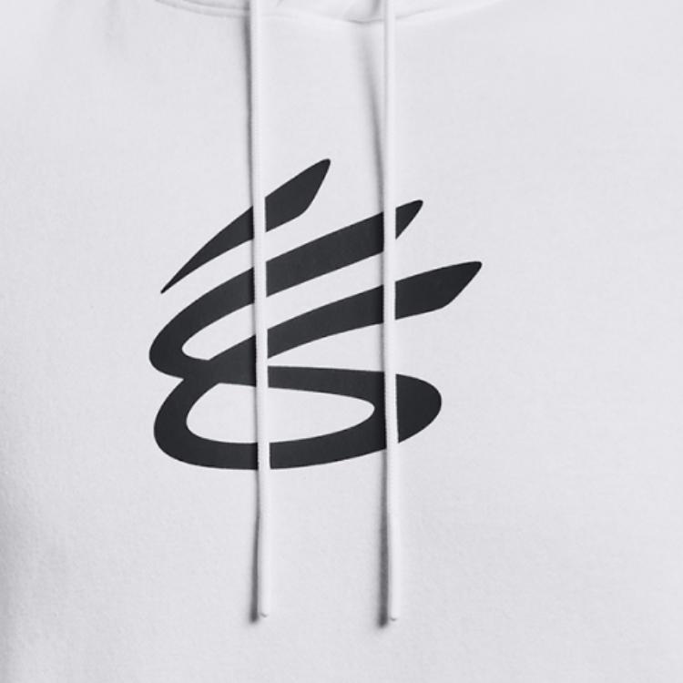 Under Armour Жилет для баскетбола Curry Series, однотонный, мягкий, с капюшоном, без рукавов, белый, 1374301-100